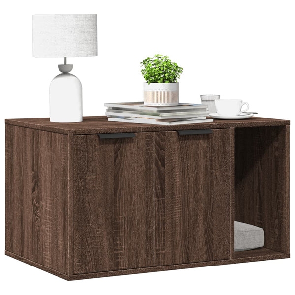 Ruskea kissanhiekkalaatikon kotelo Racz 80x50x45 (tammi, puinen)