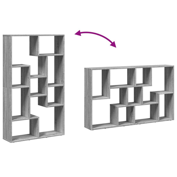Kirjahylly harmaa Sonoma 72x20x120 cm tekninen puu