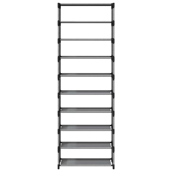 Harmaa kenkäteline Chimia 54x28x158cm (10-tasoinen kuitukangas)