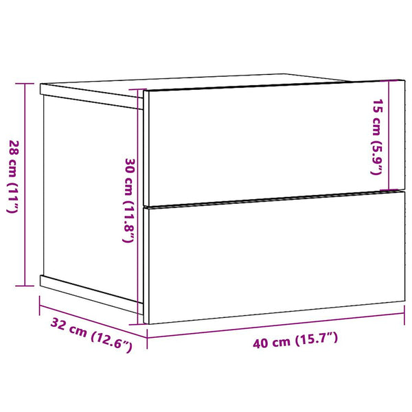 Artisan oak seinäkaapit Witting 40x32x30cm (2 kpl)