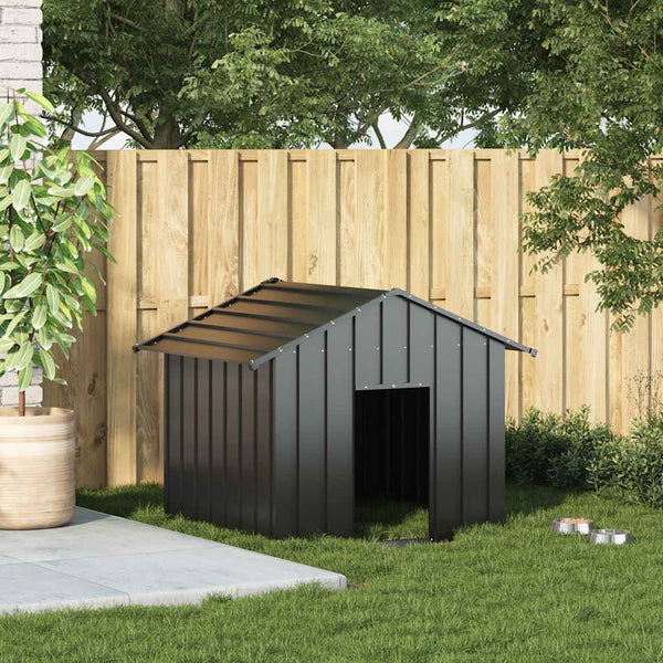 Galvanoitua terästä koiratalo katolla Cassiela 131x101x102cm