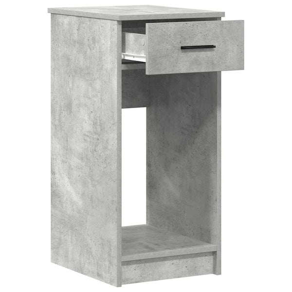 Betoninharmaa tietokonetorniteline laatikolla Lidya 35x45x77cm