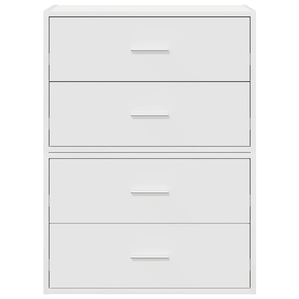 Kaapit 2 laatikkoa 2 kpl valkoinen 60x31x40 cm teknillinen puu