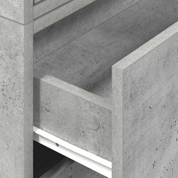 Betoninharmaa kaapit Anastasiadu 60x31x40cm (2laatikkoa 2kpl teknillinen puu)