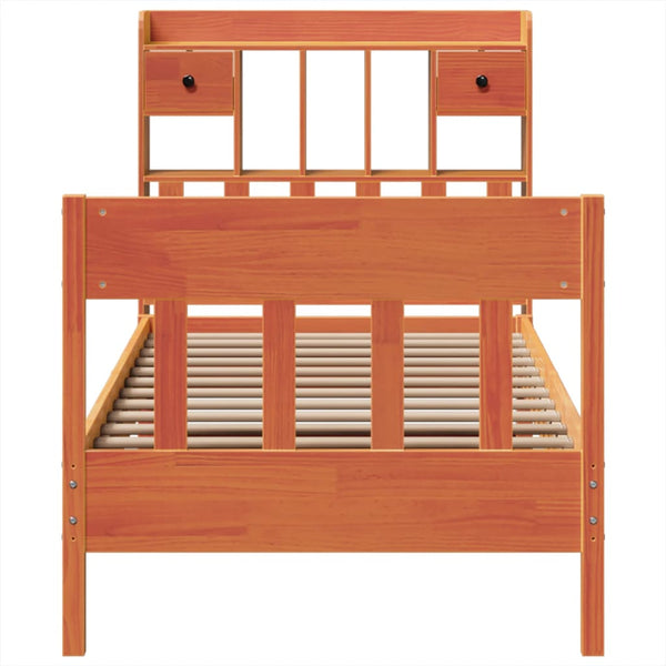 Sänky ilman patjaa vahanruskea 100x200 cm täysi mänty