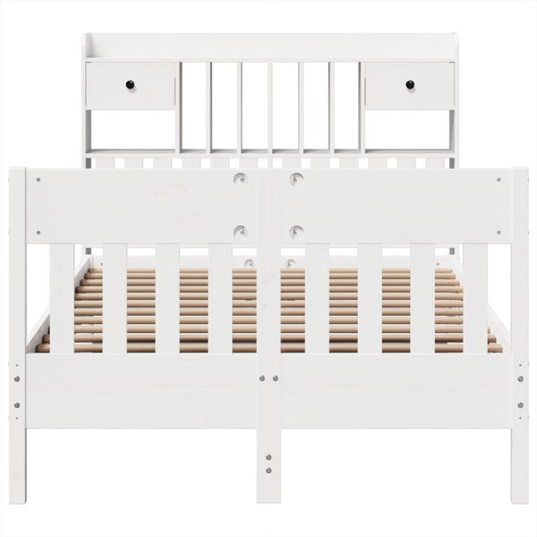 Sängynrunko ilman patjaa valkoinen 135x190 cm täysi mänty