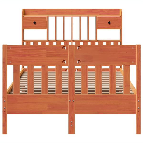 Sängynrunko ilman patjaa vahanruskea 135x190 cm täysi mänty