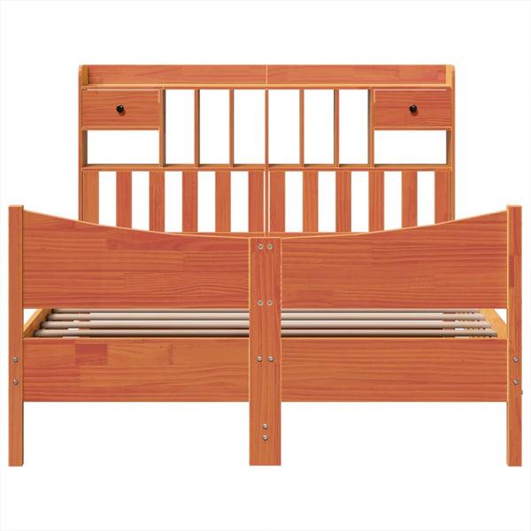 Sänky ilman patjaa vahanruskea 140x190 cm täysi mänty