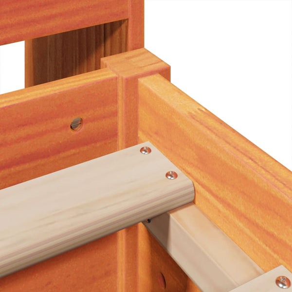 Sängynrunko ilman patjaa vahanruskea 135x190 cm täysi mänty