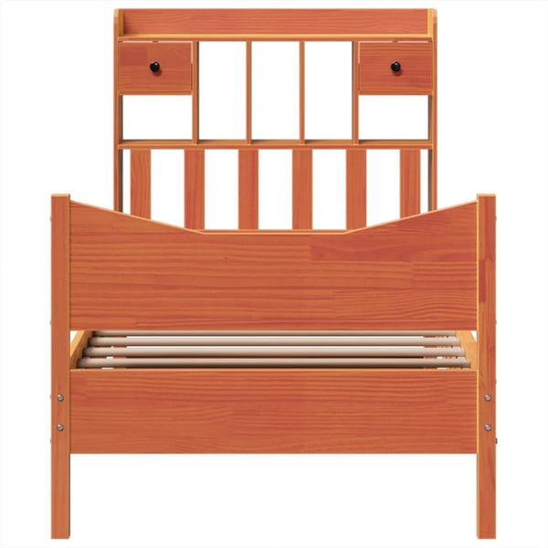 Sängynrunko ilman patjaa vahanruskea 75x190 cm täysi mänty