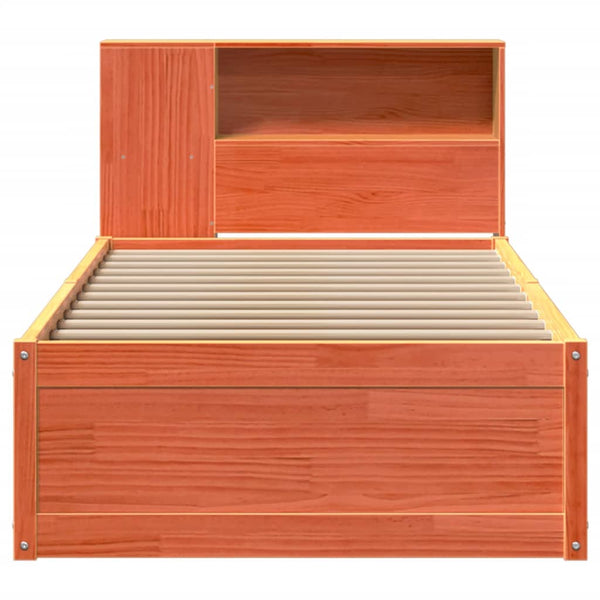 Sängynrunko ilman patjaa vahanruskea 75x190 cm täysi mänty