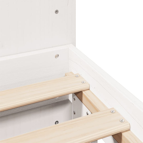 Sängynrunko ilman patjaa valkoinen 150x200 cm täysi mänty