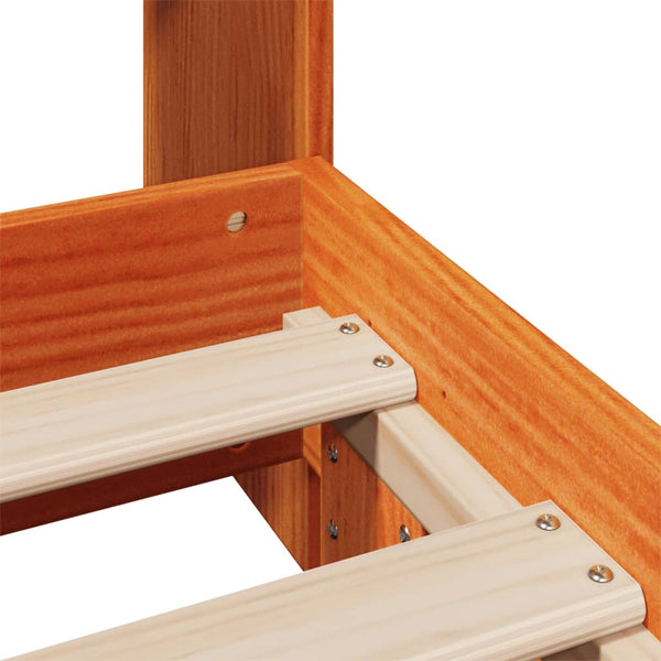 Sänky ilman patjaa vahanruskea 100x200 cm täysi mänty