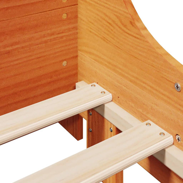 Sänky ilman patjaa vahanruskea 100x200 cm täysi mänty