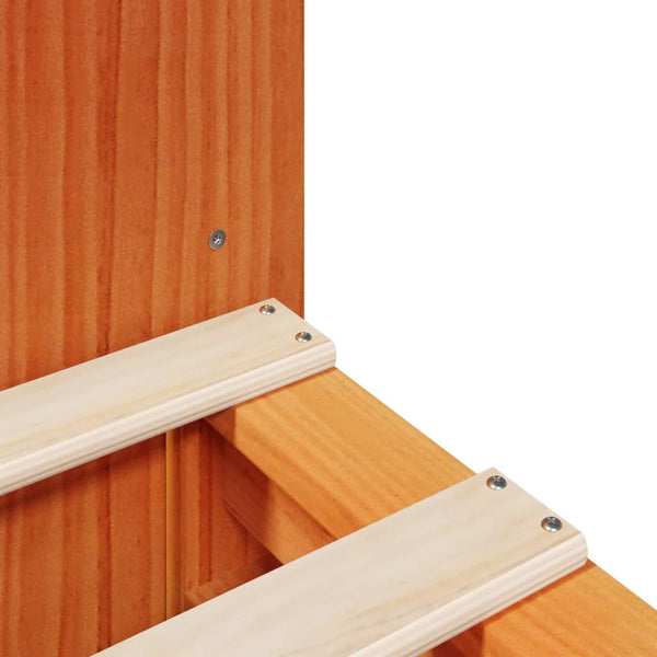 Sängynrunko ilman patjaa vahanruskea 135x190 cm täysi puu