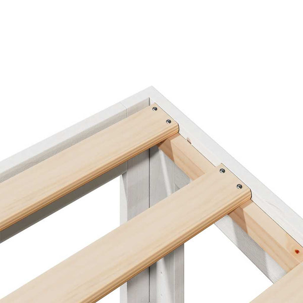 Sängynrunko ilman patjaa valkoinen 90x200 cm täysi mänty