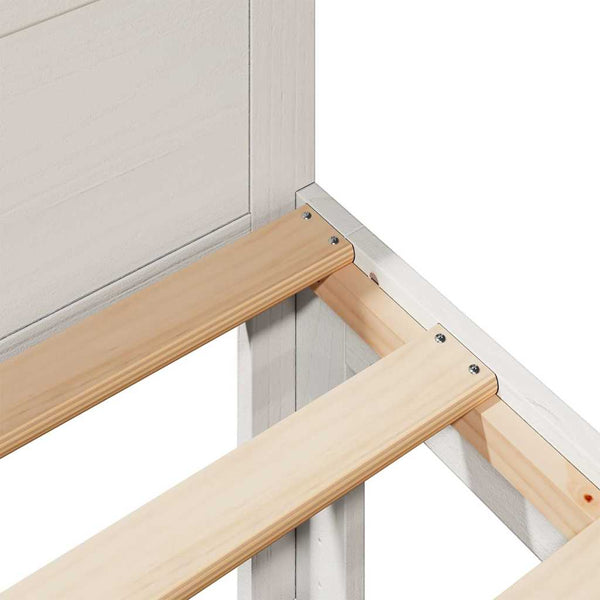 Sängynrunko ilman patjaa valkoinen 90x200 cm täysi mänty