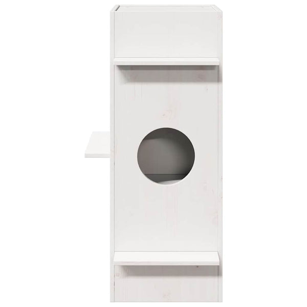 Kissatalo valkoinen 43x43x90 cm massiivipuumänty