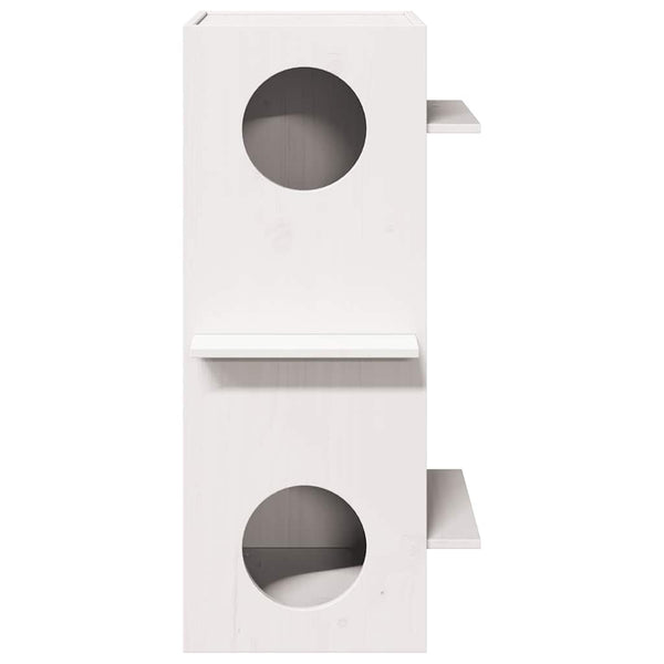 Kissatalo valkoinen 43x43x90 cm massiivipuumänty