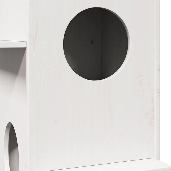 Kissatalo valkoinen 43x43x90 cm massiivipuumänty