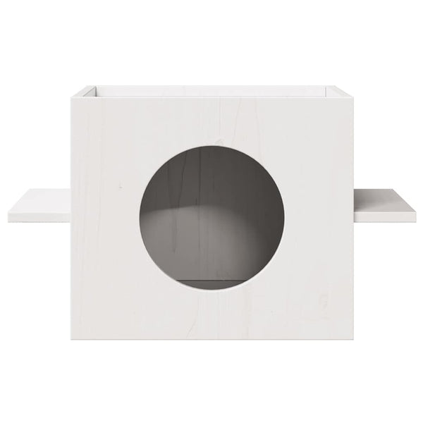 Kissatalo valkoinen 51x35x30 cm massiivipuumänty