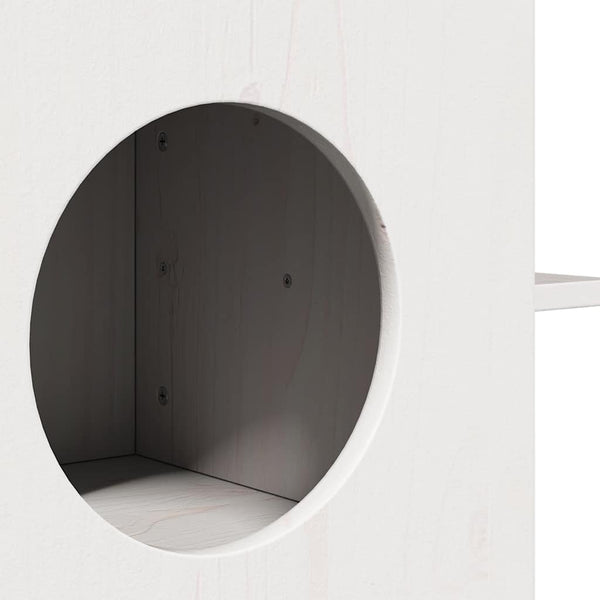 Kissatalo valkoinen 51x35x30 cm massiivipuumänty