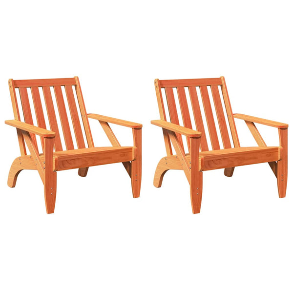 Puutarha adirondack tuolit 2 kpl vaha ruskea 75x77x77 cm