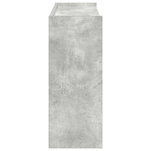 Betoninharmaa kenkäteline Rumina 80x25x62cm (puinen)