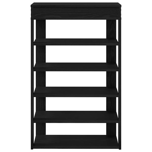 Kenkäteline musta 60x30x98 cm tekninen puu