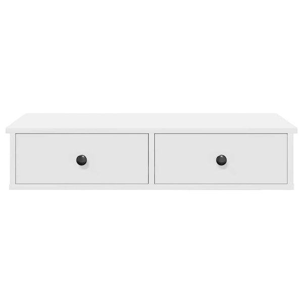 Valkoinen seinähylly laatikoilla Muedet 80x34x17cm (puinen)