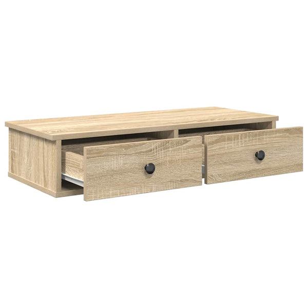 Sonoma-tammi seinähylly laatikoilla Muedet 80x34x17cm (puinen)