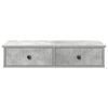 Betoninharmaa seinähylly laatikoilla Muedet 80x34x17cm (puinen)