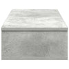Betoninharmaa seinähylly laatikoilla Muedet 80x34x17cm (puinen)