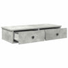 Betoninharmaa seinähylly laatikoilla Muedet 80x34x17cm (puinen)