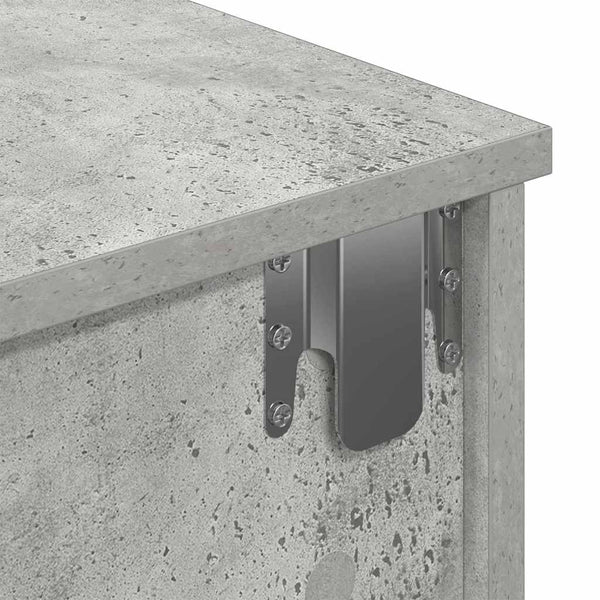 Betoninharmaa seinähylly laatikoilla Muedet 80x34x17cm (puinen)