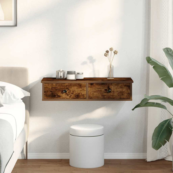 Savutammi seinähylly laatikoilla Muedet 80x34x17cm (puinen)