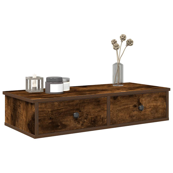 Savutammi seinähylly laatikoilla Muedet 80x34x17cm (puinen)