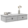 Harmaa seinähylly laatikoilla Muedet 80x34x17cm (sonoma puinen)