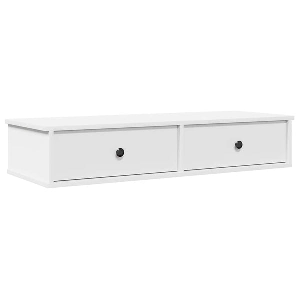 Valkoinen seinähylly laatikoilla Muedet 100x37,5x19cm (puinen)