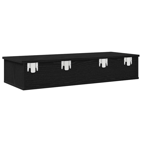 Musta seinähylly laatikoilla Muedet 100x37,5x19cm (puinen)