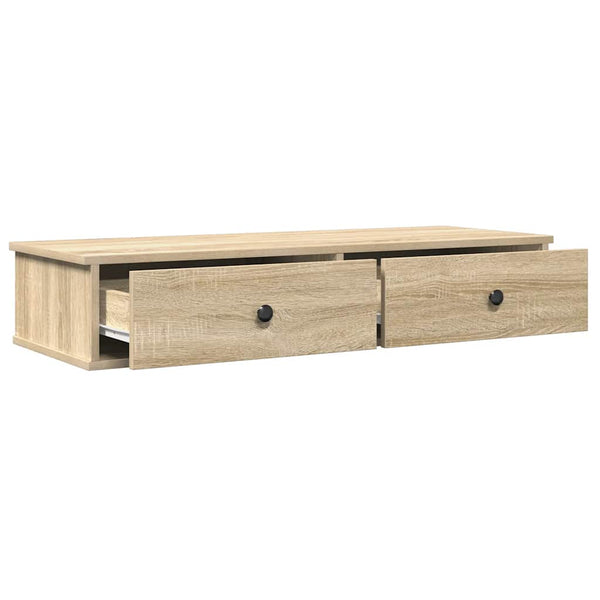 Sonoma-tammi seinähylly laatikoilla Muedet 100x37,5x19cm (puinen)