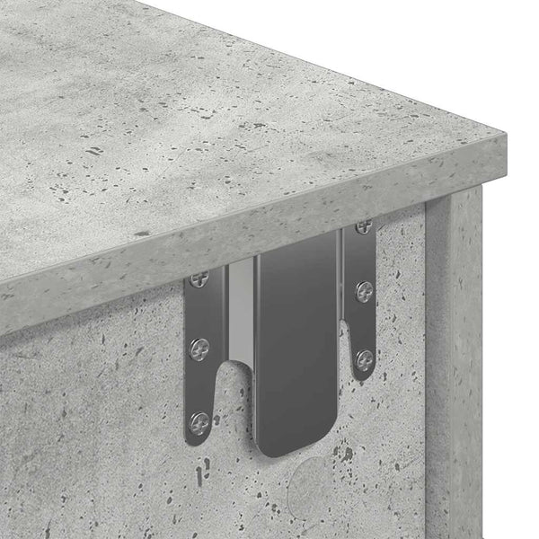 Betoninharmaa seinähylly laatikoilla Muedet 100x37,5x19cm (puinen)