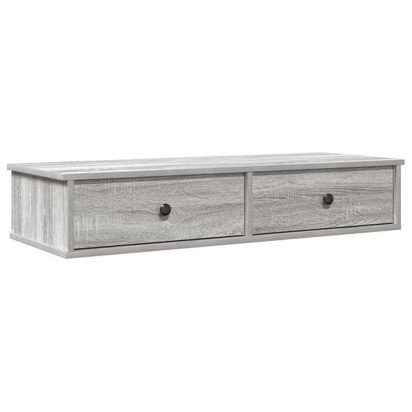 Harmaa seinähylly laatikoilla Muedet 100x37,5x19cm (puinen)