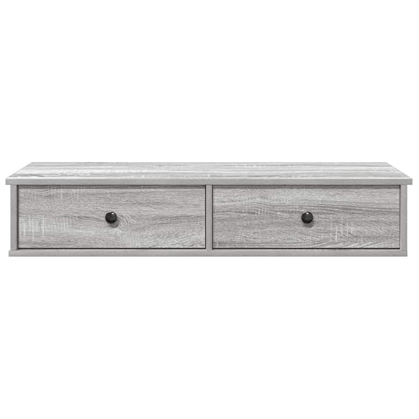 Harmaa seinähylly laatikoilla Muedet 100x37,5x19cm (puinen)