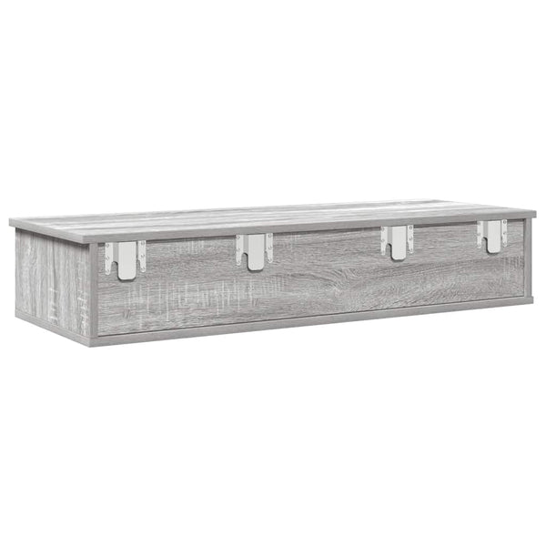 Harmaa seinähylly laatikoilla Muedet 100x37,5x19cm (puinen)
