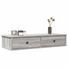 Harmaa seinähylly laatikoilla Muedet 100x37,5x19cm (puinen)