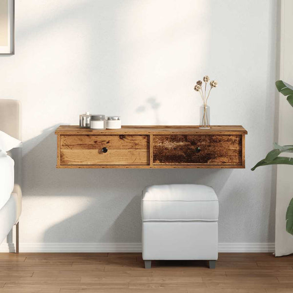 Vanha puu seinähylly laatikoilla Muedet 100x37,5x19cm (puinen)