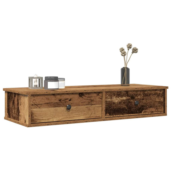 Vanha puu seinähylly laatikoilla Muedet 100x37,5x19cm (puinen)