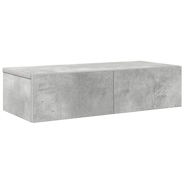 Betoninharmaa seinähylly laatikoilla Suba 60x26,5x15cm (puinen)