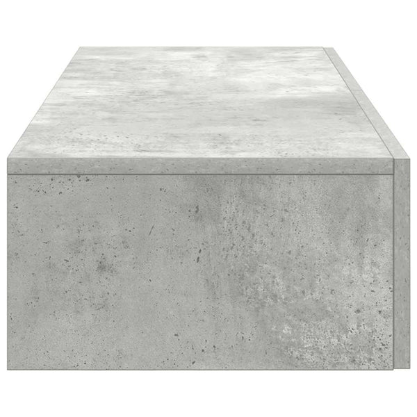 Betoninharmaa seinähylly laatikoilla Suba 60x26,5x15cm (puinen)